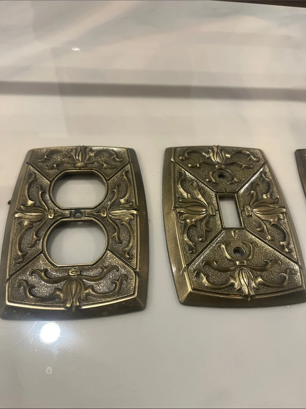 Vintage Brass-Tone Wall Hook & Decorative Hardware Set